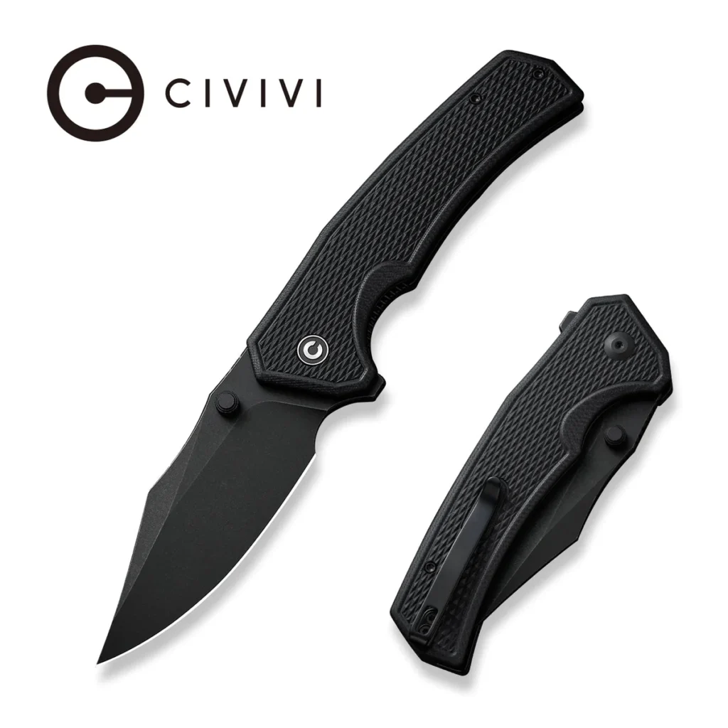 Civivi Vexillum Thumb Stud & Flipper Knife Milled Black G10 Handle
